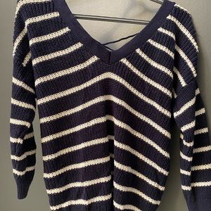 Knitted, Cross Back Sweater - Dynamite